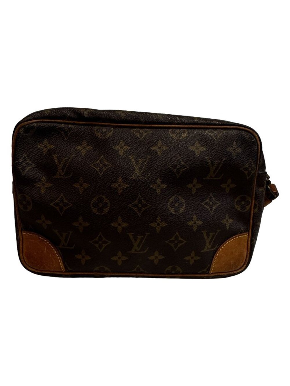 Louis Vuitton Monogram Shoulder Bag Brown Leather
